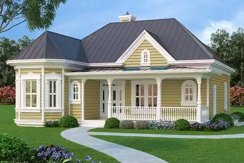image of small victorian house plan 2875